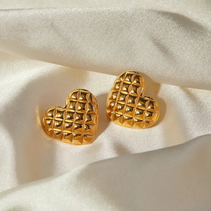 [ElanLuxe]Irina Gold Heart Earrings