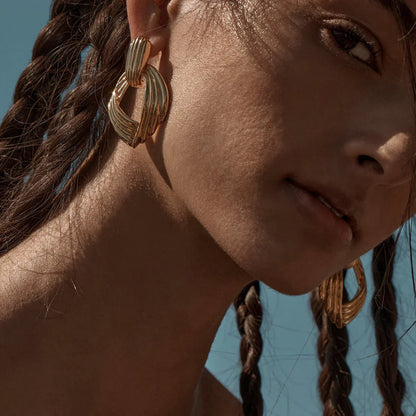 [ElanLuxe]Selma Gold Knot Earrings