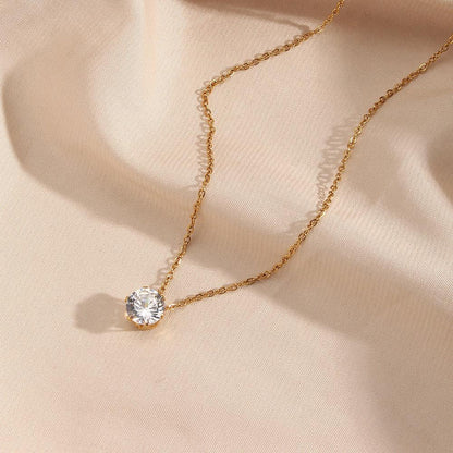 [ElanLuxe]Kyla Solitaire Gold Necklace