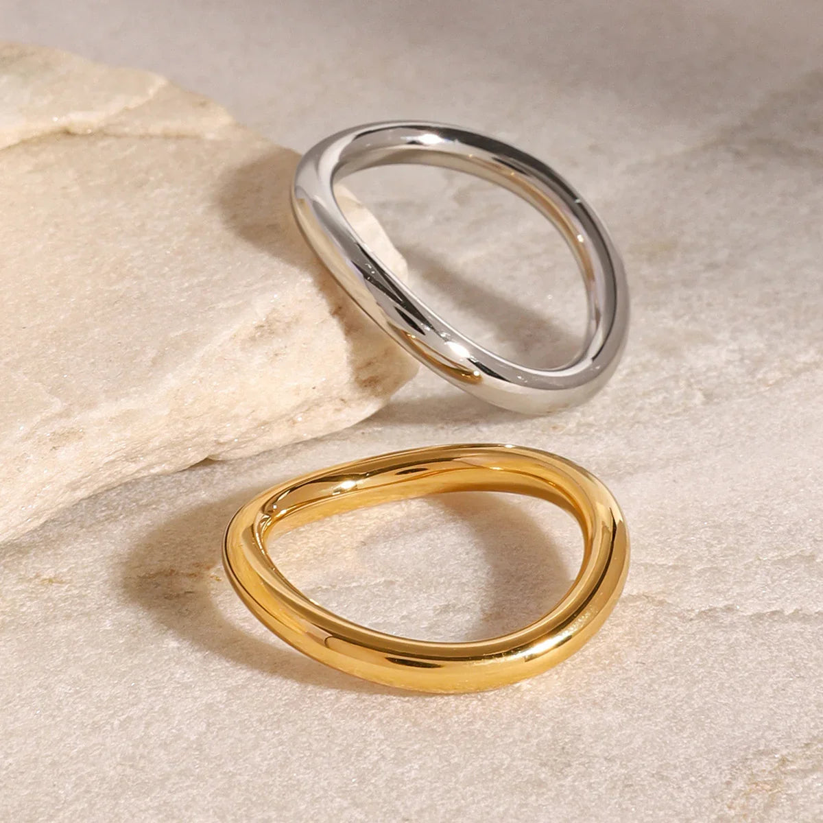 [ElanLuxe]Miley Gold & Silver Layered Rings