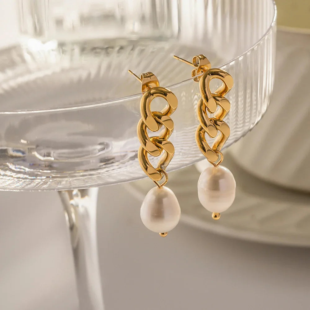 [ElanLuxe]Lumina Pearl Earrings