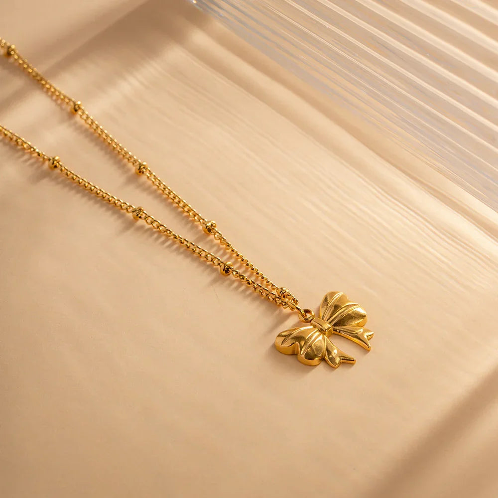 [ElanLuxe]June Bow Necklace