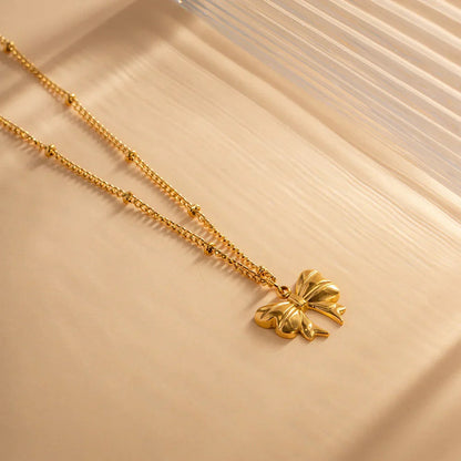 [ElanLuxe]June Bow Necklace