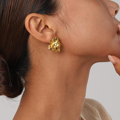 [ElanLuxe]Ainsley Floral Gold Earrings