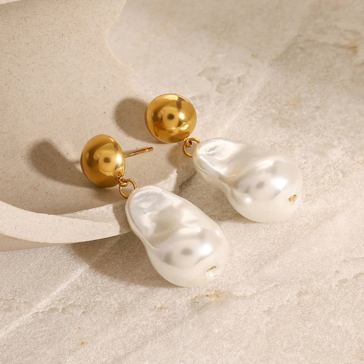 [ElanLuxe]Ariana Chunky Pearl Drop Earrings