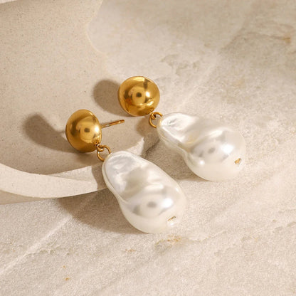 [ElanLuxe]Ariana Chunky Pearl Drop Earrings