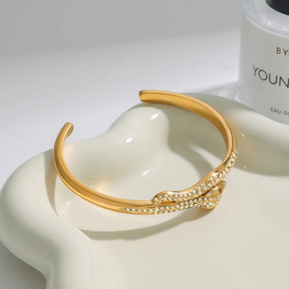 [ElanLuxe]Rosalee Serpentine Diamond Bangle