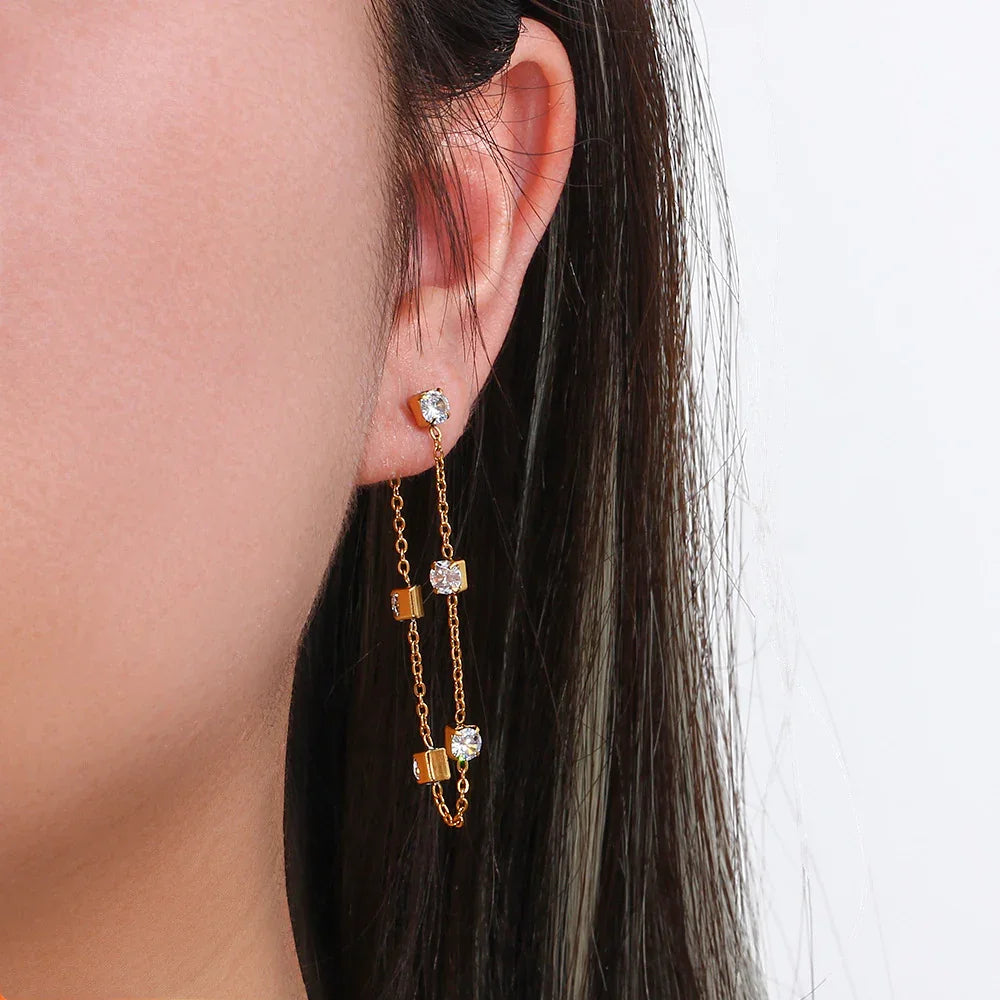 [ElanLuxe]Iris Diamond Earrings