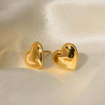 [ElanLuxe]Ruth Heart Gold Earrings