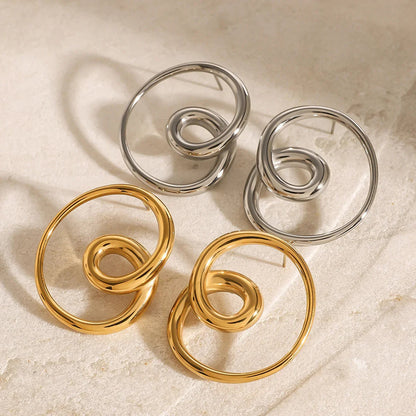 [ElanLuxe]Angelique Golden Twist Earrings