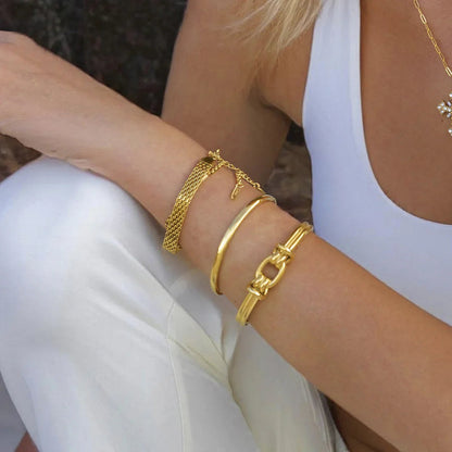 [ElanLuxe]Luce Gold Knot Bangle