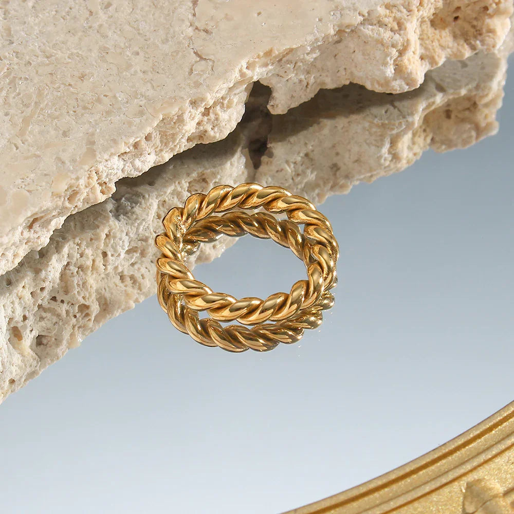 [ElanLuxe]Melody Gold Twist Ring