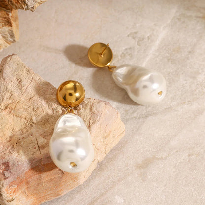 [ElanLuxe]Ariana Chunky Pearl Drop Earrings