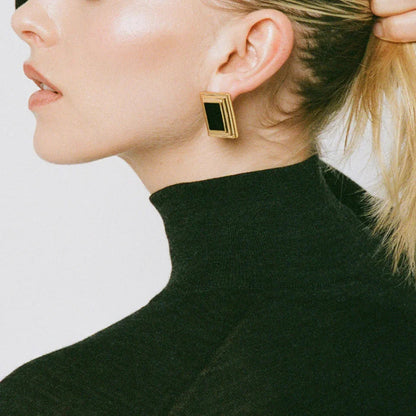 [ElanLuxe]Sybil Gold Enamel Earrings