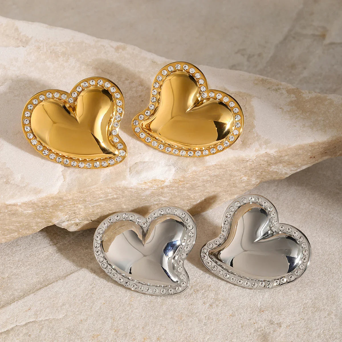 [ElanLuxe]Holly Heart Gold Earrings