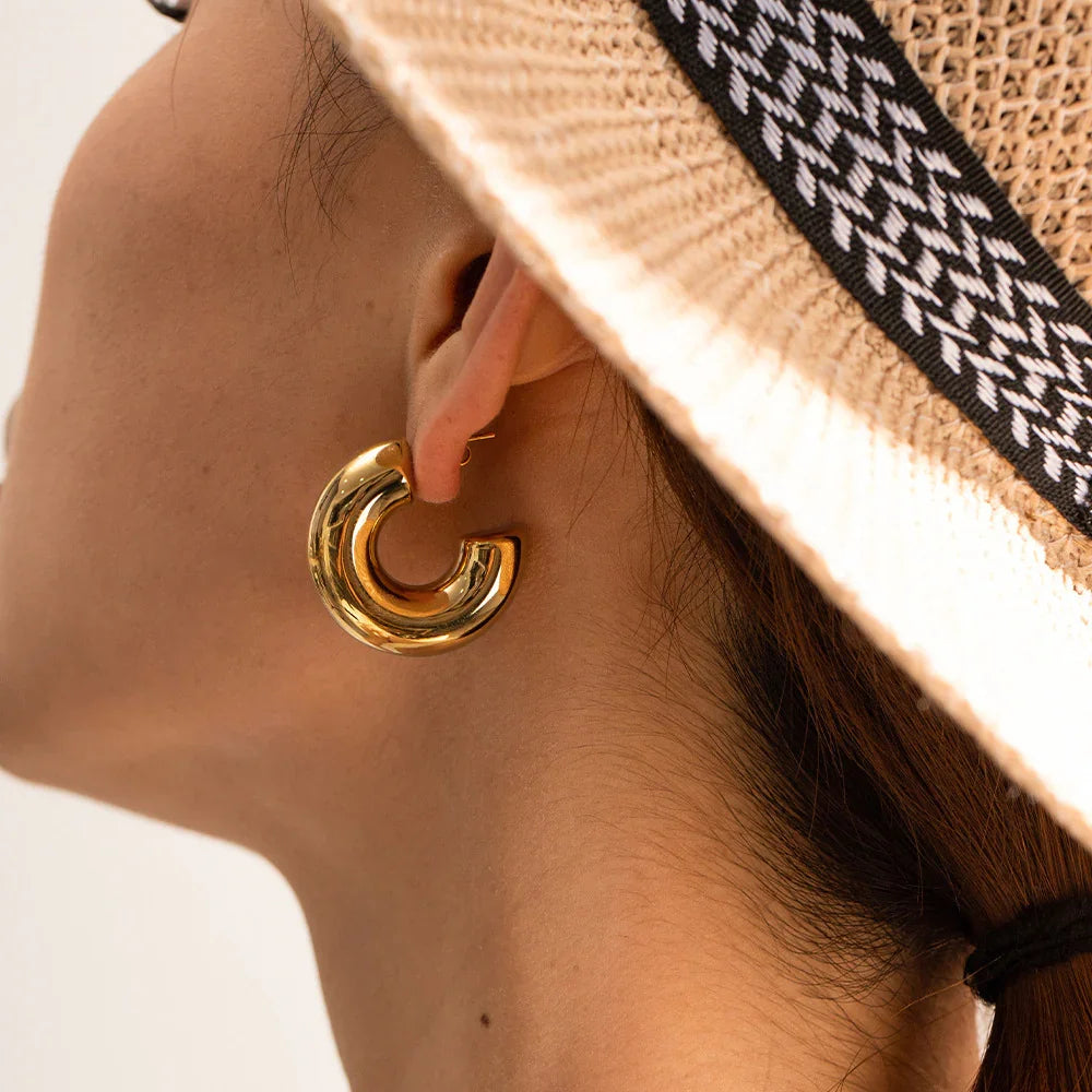 [ElanLuxe]Natalia Chunky Gold Hoops