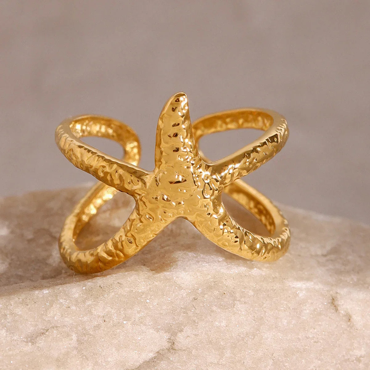 [ElanLuxe]Aurelie Gold Starfish Ring