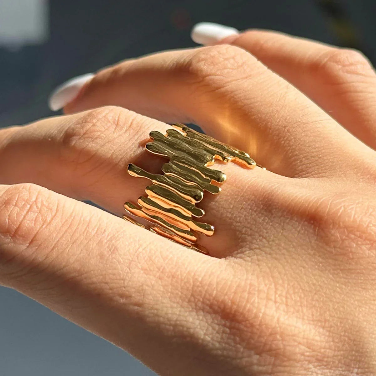[ElanLuxe]Zoella Abstract Gold Ring