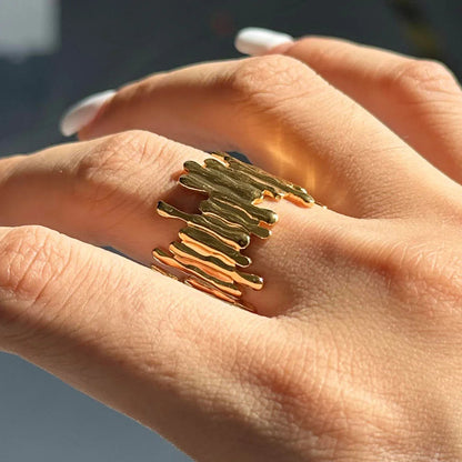 [ElanLuxe]Zoella Abstract Gold Ring