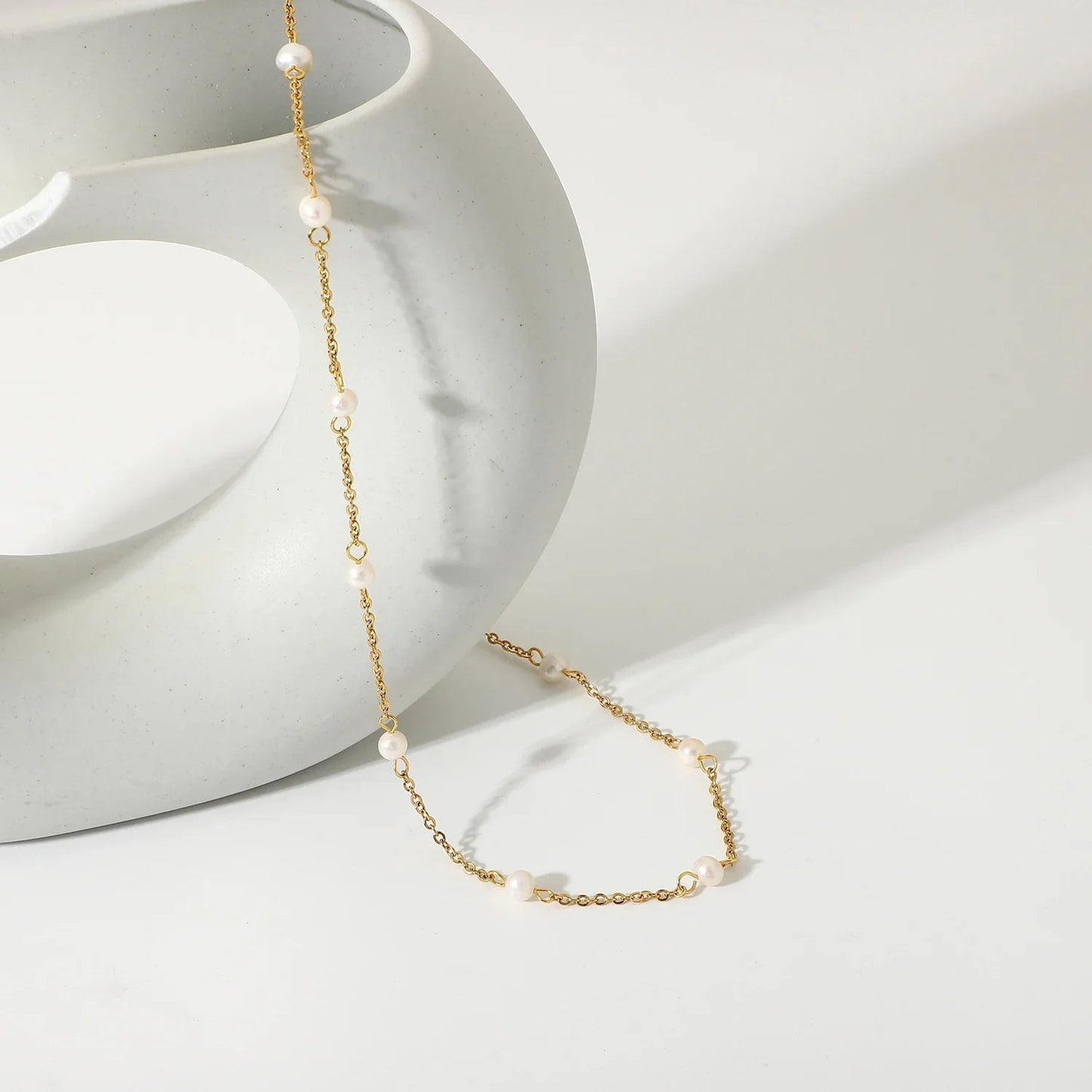 [ElanLuxe]Nora Gold Pearl Necklace