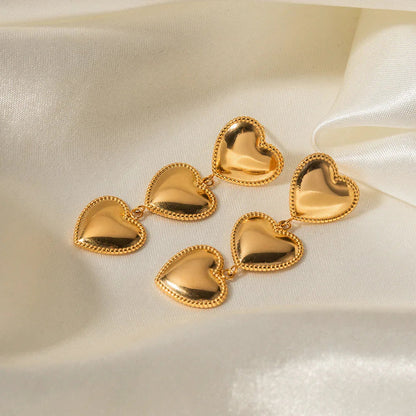 [ElanLuxe]Aimee Gold Heart Earrings