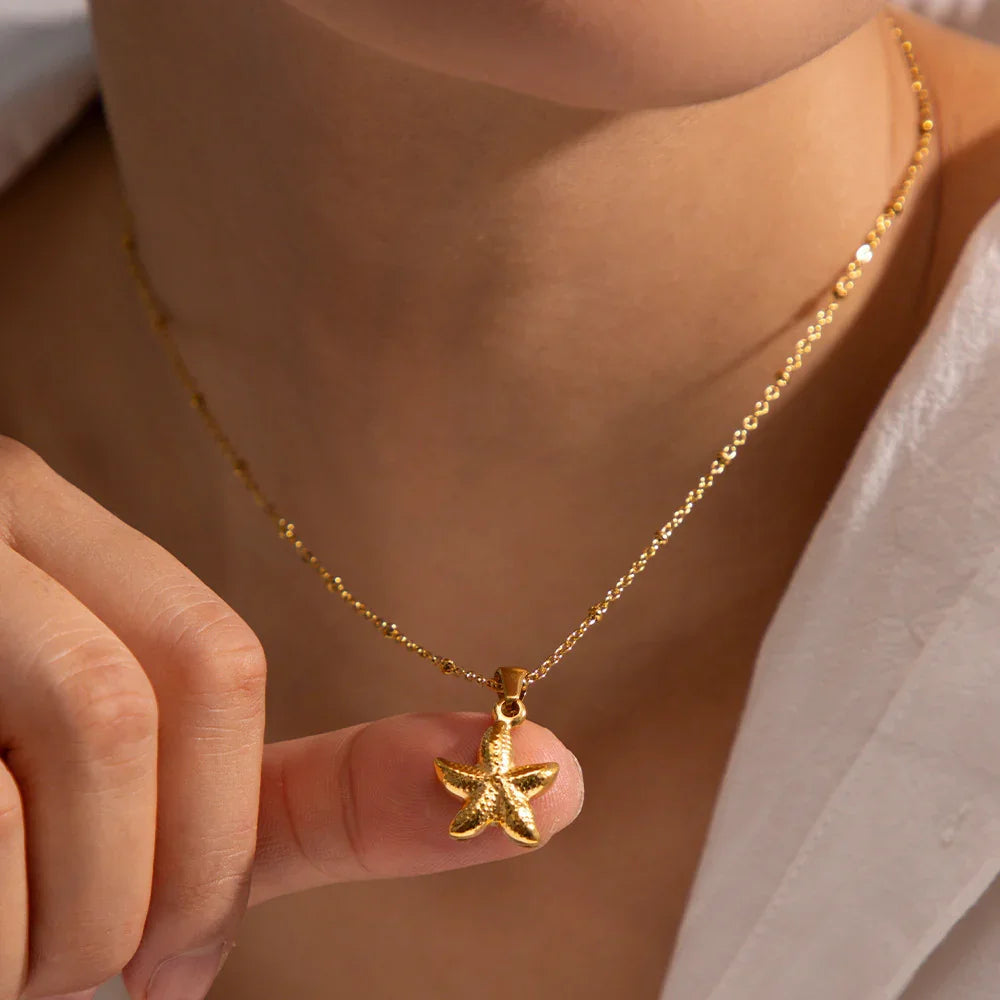 [ElanLuxe]Emmie Gold Starfish Pendant