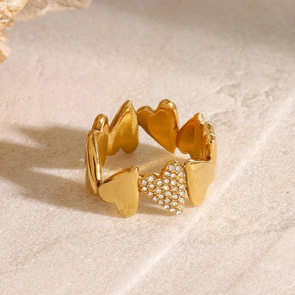 [ElanLuxe]Ciel Diamond Hearts Ring