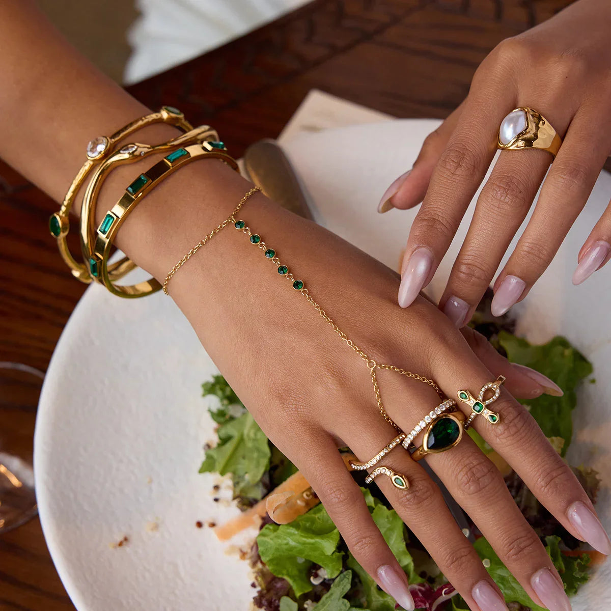 [ElanLuxe]Joy Diamond Knot Gold Ring