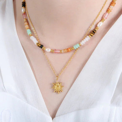 [ElanLuxe]Eliora Gold Sun Necklace