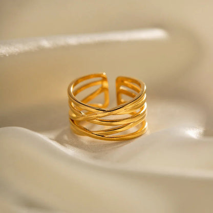 [ElanLuxe]River Gold Ring