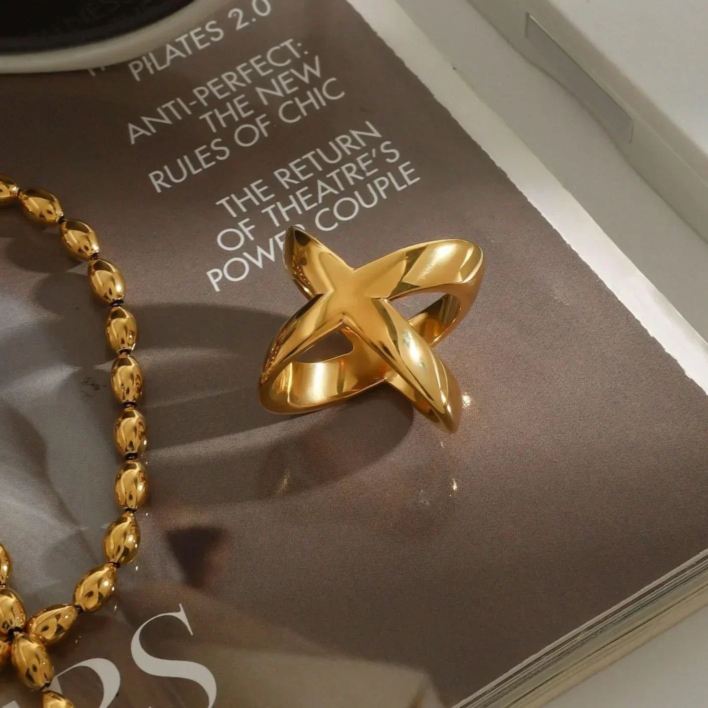 [ElanLuxe]Carolyn Gold Cross Ring