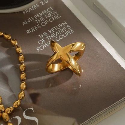 [ElanLuxe]Carolyn Gold Cross Ring