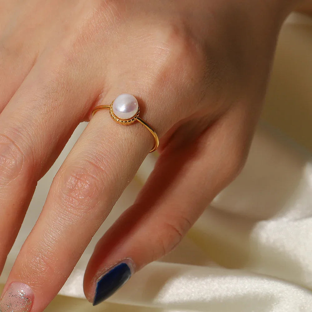 [ElanLuxe]Solis Gold Pearl Ring