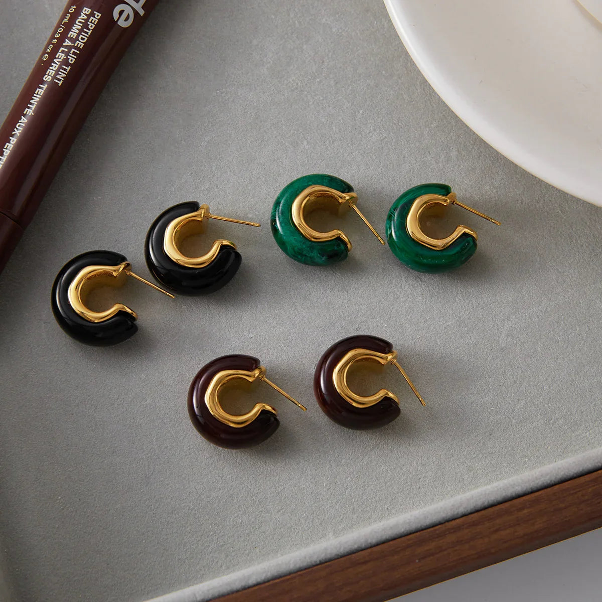 [ElanLuxe]Lexi Chunky Enamel Hoops