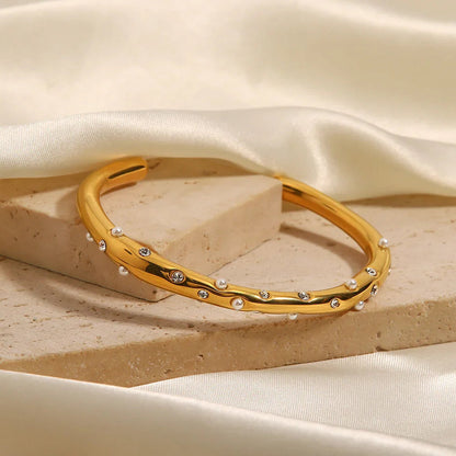 [ElanLuxe]Corisande Gold Bangle