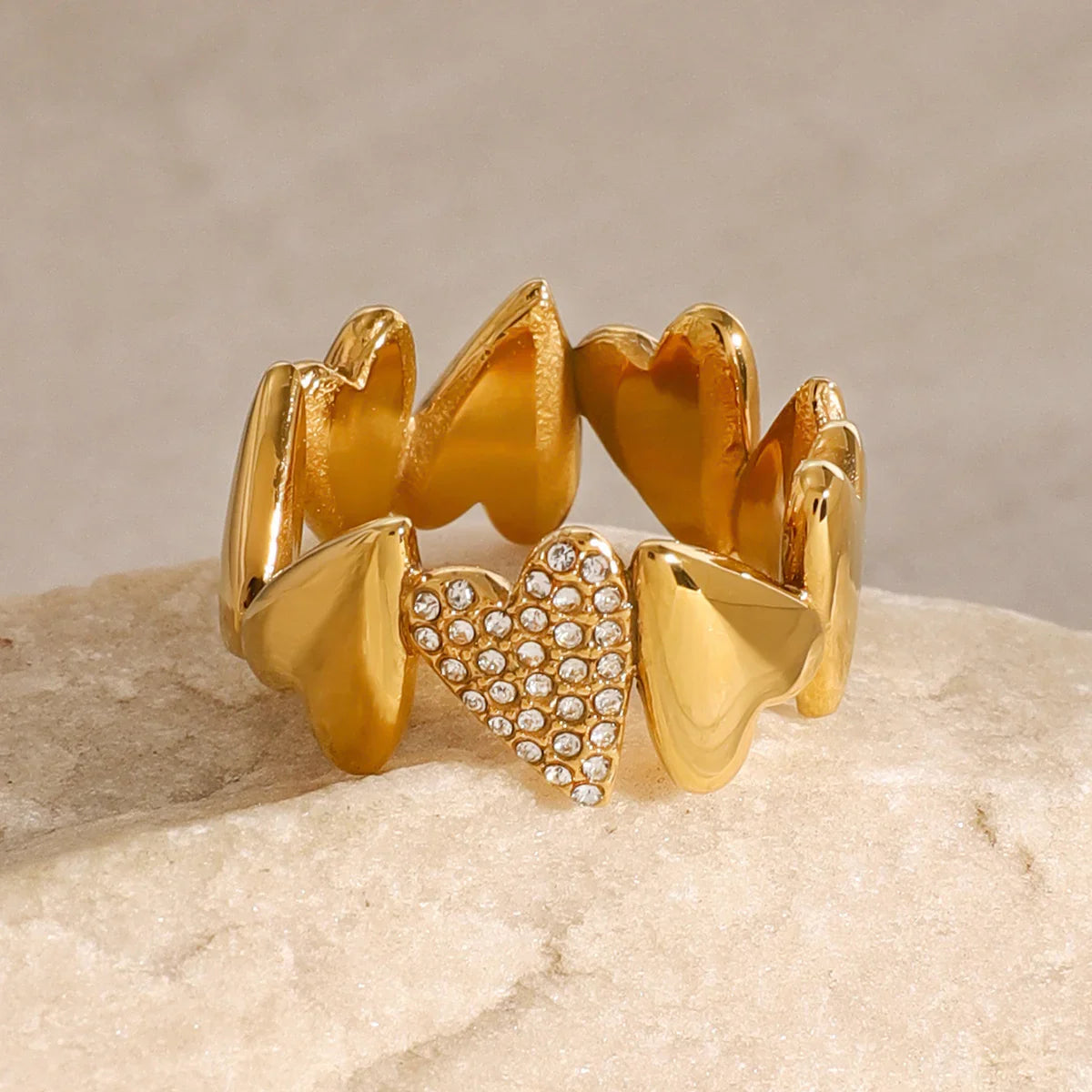 [ElanLuxe]Ciel Diamond Hearts Ring