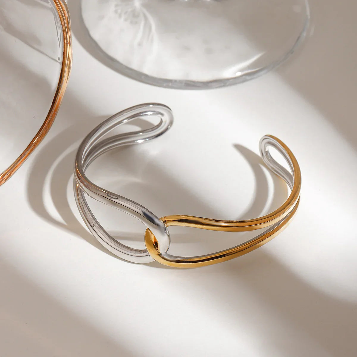 [ElanLuxe]Noria Two Tone Gold Bangle