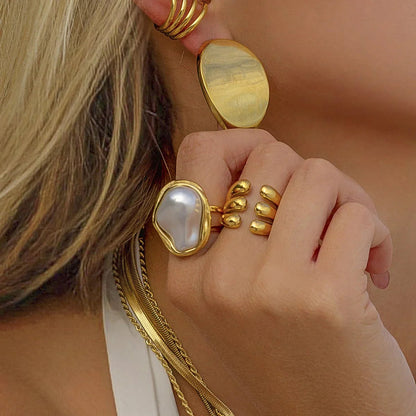 [ElanLuxe]Charis Gold Pearl Ring