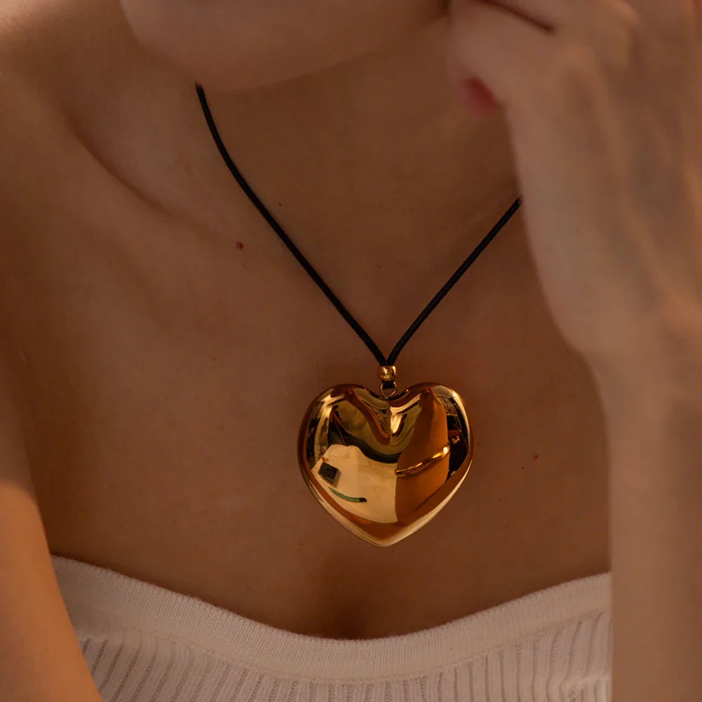 [ElanLuxe]Ophelia Gold Heart Necklace