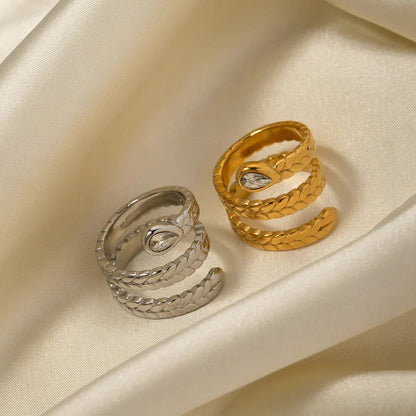 [ElanLuxe]Davina Gold Serpent Ring