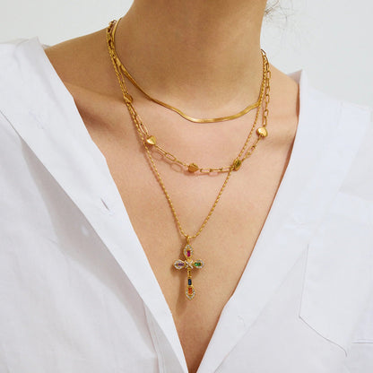 [ElanLuxe]Olea Diamond Crucifix