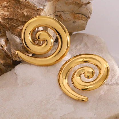 [ElanLuxe]Zarya Spiral Gold Earrings