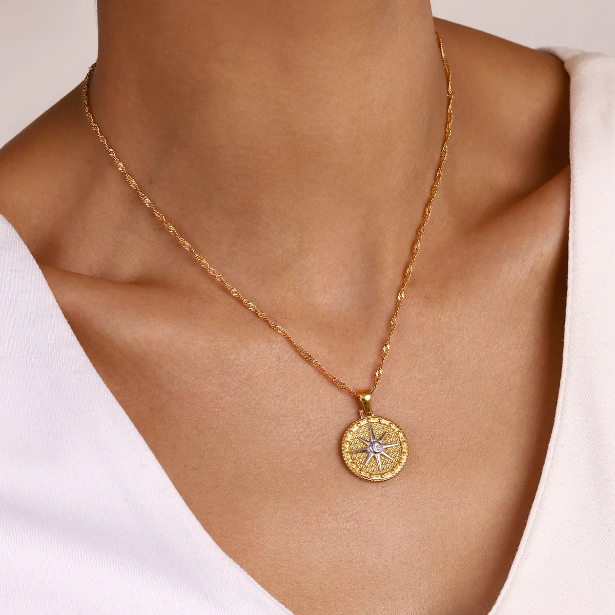 [ElanLuxe]Parker Gold Star Pendant