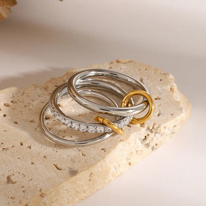 [ElanLuxe]Desiree Stacked Diamond Ring