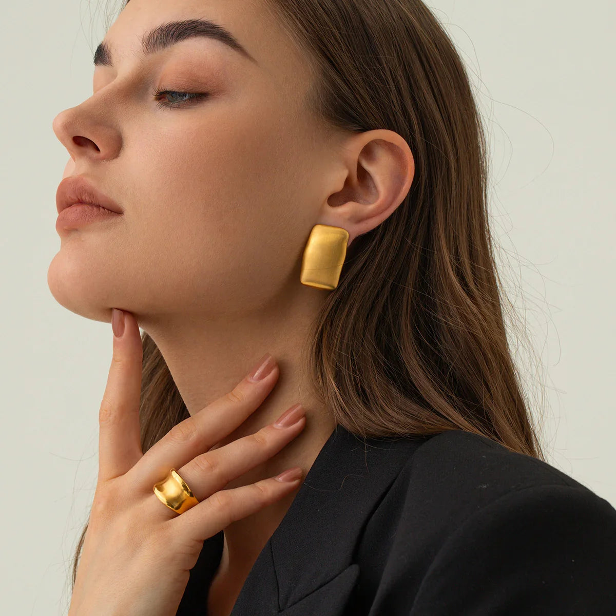 [ElanLuxe]Olive Gold Earrings