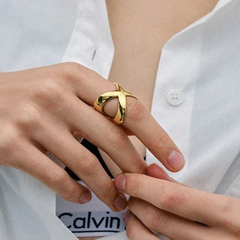 [ElanLuxe]Carolyn Gold Cross Ring
