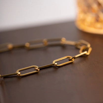 [ElanLuxe]Ria Gold Paperclip Chain Necklace