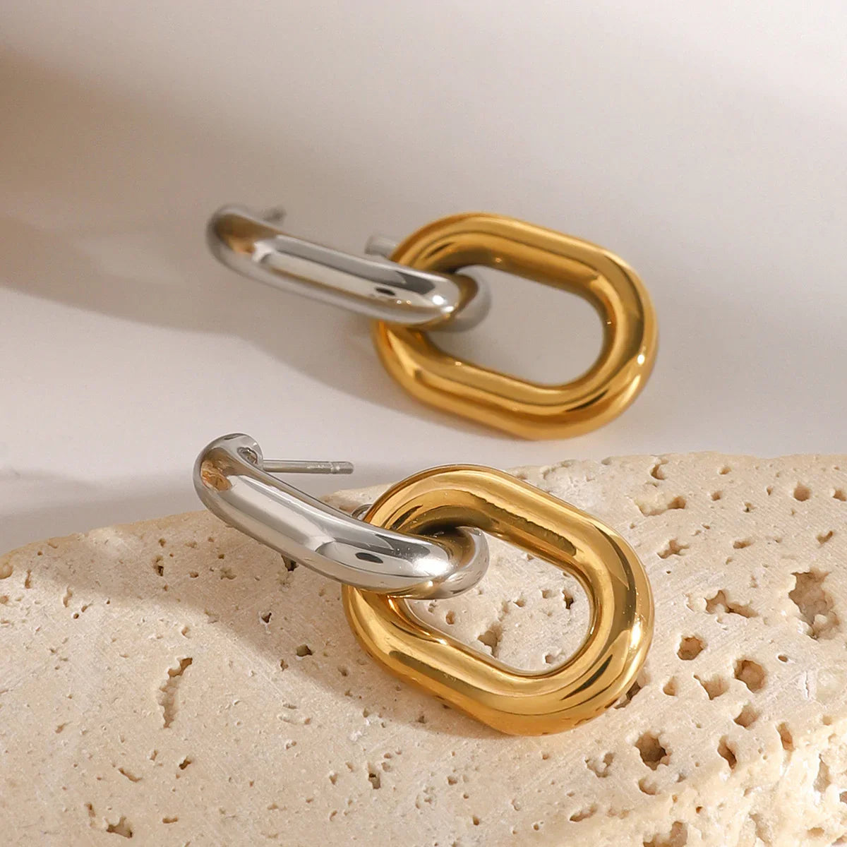 [ElanLuxe]Taylor Two Tone Double Hoops