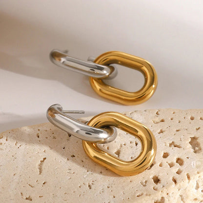 [ElanLuxe]Taylor Two Tone Double Hoops
