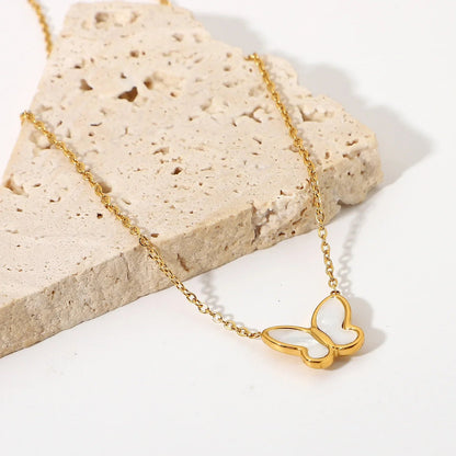 [ElanLuxe]Flutterby Mother of Pearl Necklace
